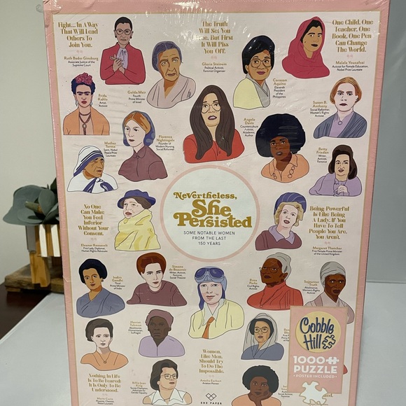 Nevertheless Other - Cobble Hill Nevertheless She Persisted Jigsaw Puzzle New Sealed 1000 Pieces